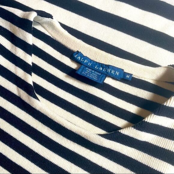 Ralph Lauren Stretch Wool Knit Parisian Breton Stripe Sweater - Picture 8 of 16